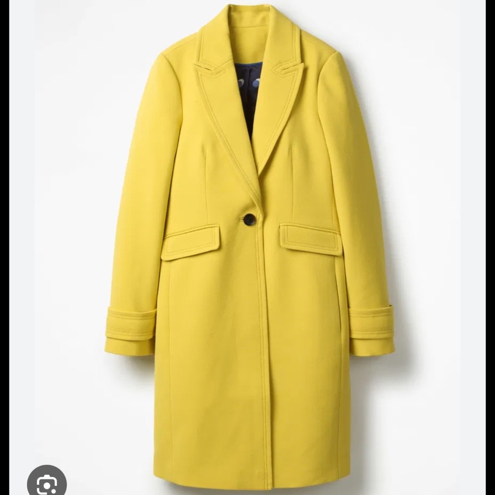 Boden Aileen Yellow Single-Button Coat size 4P